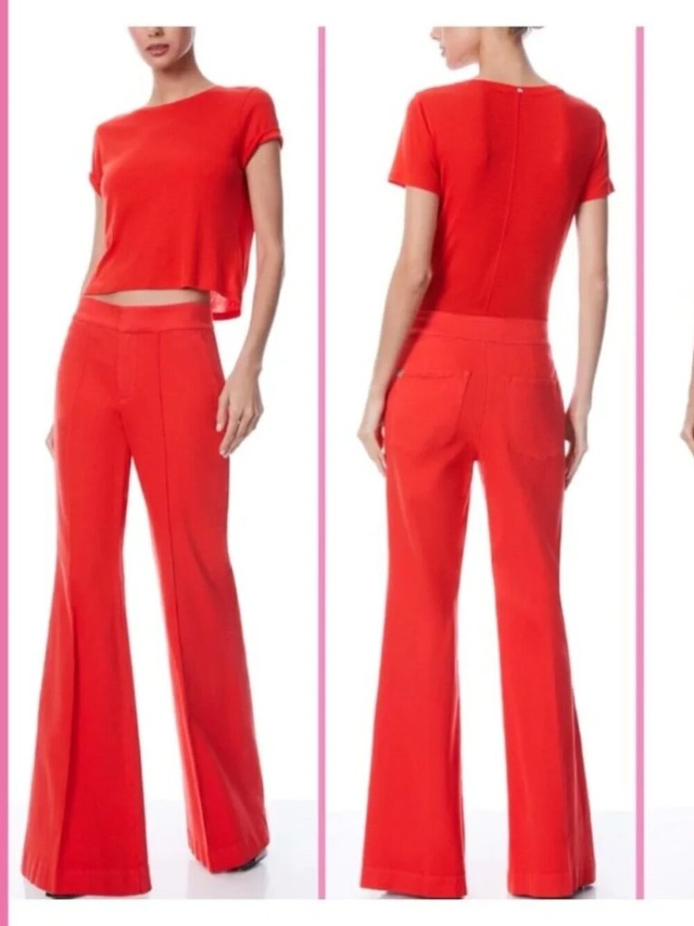 ALICE + OLIVIA Cindy Classics Cropped Tee in Poppy  size XS NWOT